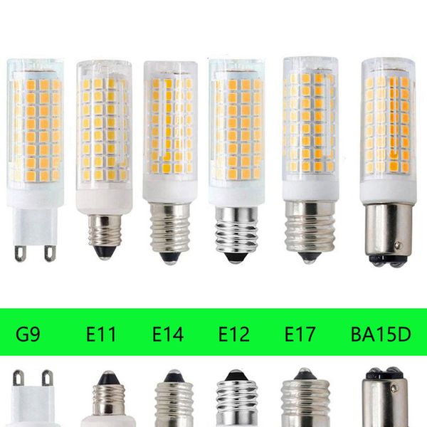 Mini 102 LED Lampadine a mais BA15D E11 E12 E14 E17 G4 G9 Luci a LED 9W Sostituisci lampade alogene da 80W AC 220V 110V per la casa Bianca