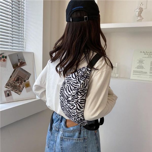 

waist bags d0lf fashion cows print pack fanny for women girls small adjustable belt