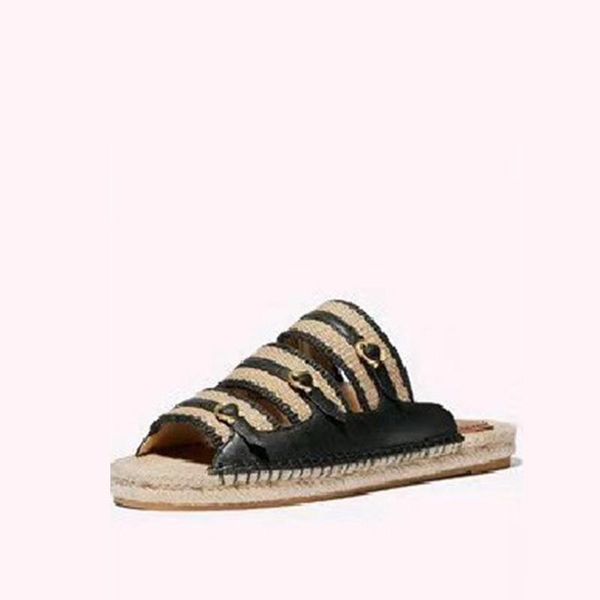 

slippers women sewing woman casual comfortable women's soft pu leather ladies fashion outdoor beach shoes 2021 bottom, Black