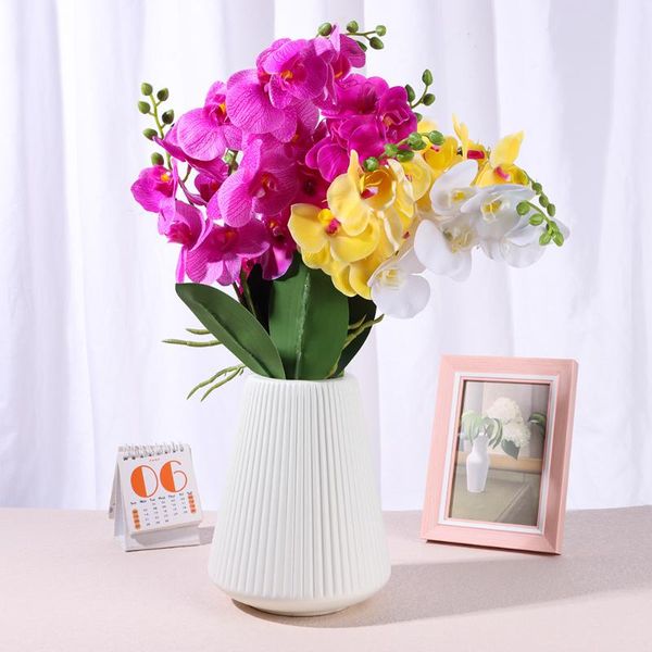 

decorative flowers & wreaths artificial flower white butterfly orchid silk phalaenopsis for wedding christams home decor garden potted fake