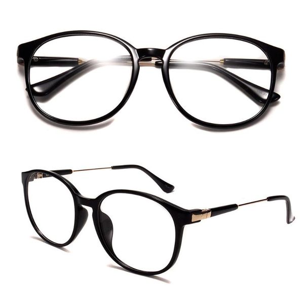 

fashion sunglasses frames factory spot promotion oval full rim metal temple size53-18-138 student optical eyewear, Black