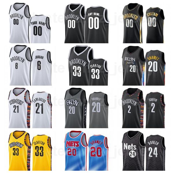 

Screen Printed Basketball Landry Shamet Jersey 20 Nicolas Claxton 33 Timothe Luwawu-Cabarrot 9 James Harden 13 Custom Name Number Black Blue, Color4