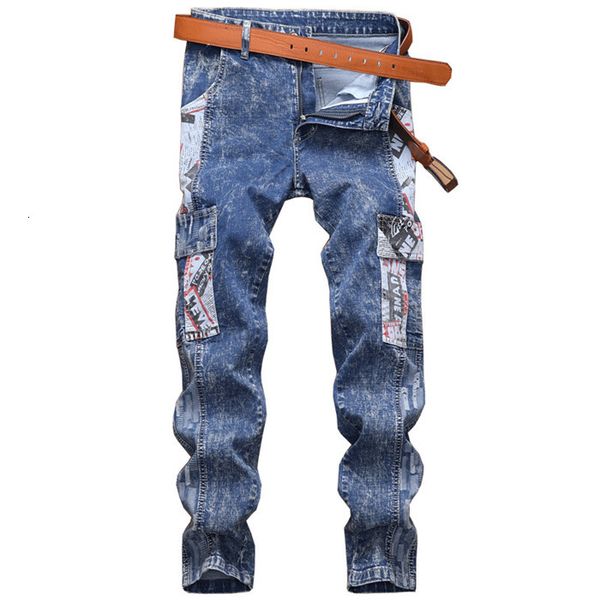

men's jeans new casual male jeans of high-quality stylish cotton, nece flakes, slim with multiple pockets, sluzente, y8ic, Blue