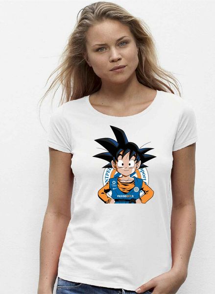 

womens t-shirt soccer sangoten mhsc montpellier, White;black