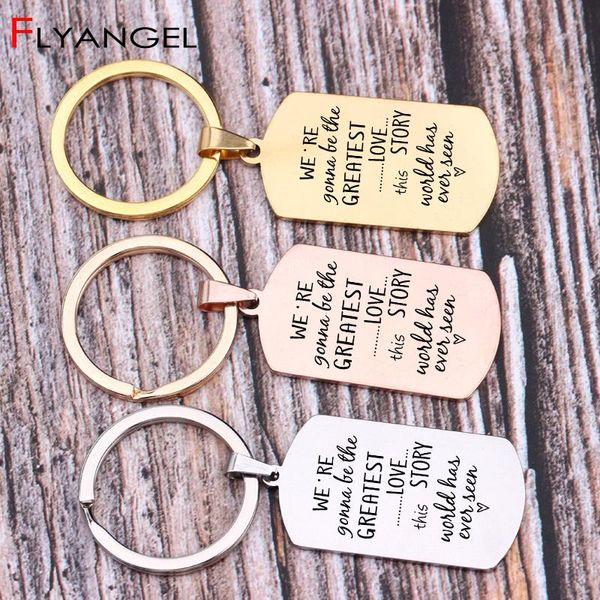 

keychains fashional engraved we're gonna be the greatest love this story world has even seen key chains anniversary wedding gift keyrin, Silver