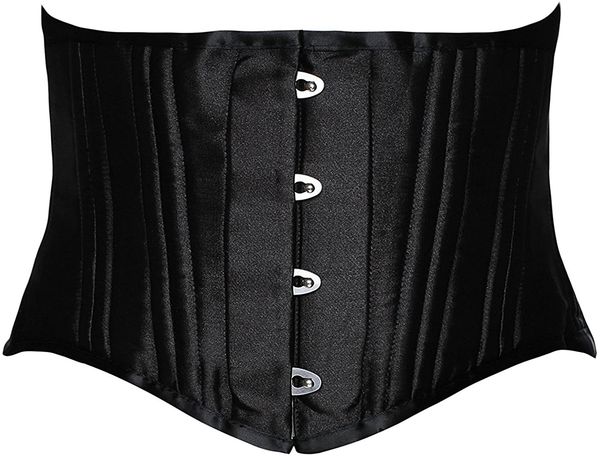 

women's 26 steel bone corset shorts torso heavy waist training corset, Black;white