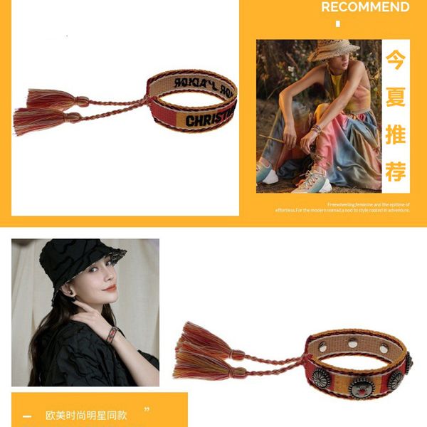 

souvenirs woven bracelet sell summer accessories, red and yellow color matching h rope