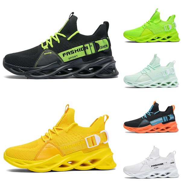 

summer non-brand men women running shoes triple black white green volt lemon yellow orange breathable mens fashion trainers outdoor sports s