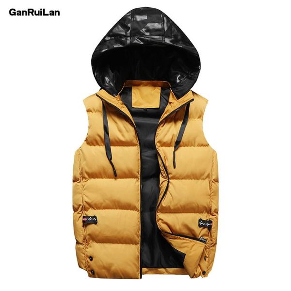 

men's vests 2021 fashion casual winter jacket for men coat cotton vest padded slim sleeveless thick parka male jk19090, Black;white