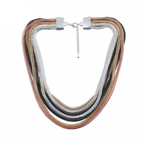 

chains ladies sterling-silver-jewelry chic braided fashion statement necklace
