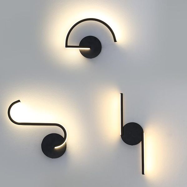

nordic simple bedroom bedside corridor staircase creative living room background wall personalized study lamp