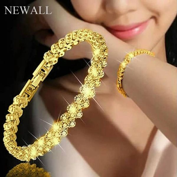 

all selling chain gold bracelet for women luxury 2.75mm cubic zircon charm bride wedding bangle jewelry gift, Black
