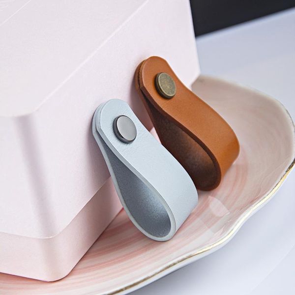 

handles & pulls nordic modern simple honey wax orange leather handle wardrobe cabinet door drawer anti-collision