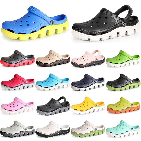 

hole shoes women summer home slippers candy color garden drifting scenic big-toed sandals 2021 beach trendy breathable men's couple plu, Black