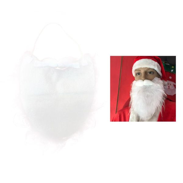 

party hats 1pc xmas santa claus curly wig and beard for christmas performance props (white)