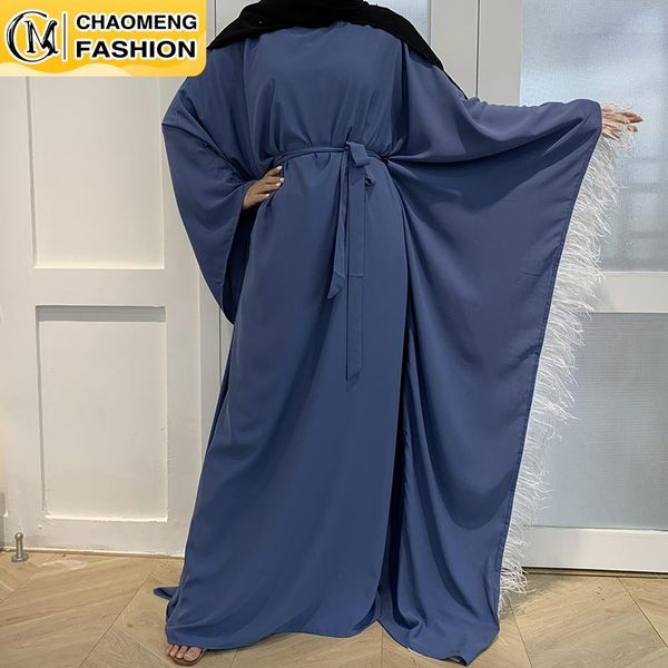 

fashion dress for women smooth nida abaya bat sleeve islamic robe djellaba femme vestidos turkey ethnic clothing, Red