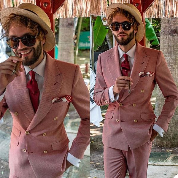 

pieces casual men suits custom made party for man small lattice pattern blazer business coat+plaid pant men's & blazers, White;black
