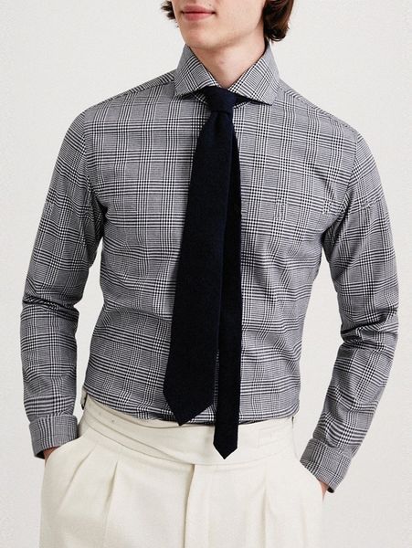 

men 1pc plaid print shirt w1q0#, White;black
