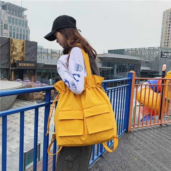 

evening bags fashion classic simple messenger bag women waterproof large capacity canvas shoulder hand bucket girl backpack casual totes