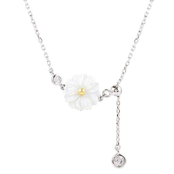 

pendant necklaces temperament women's silver color clavicle chain necklace daisy crystal choker lady jewelry