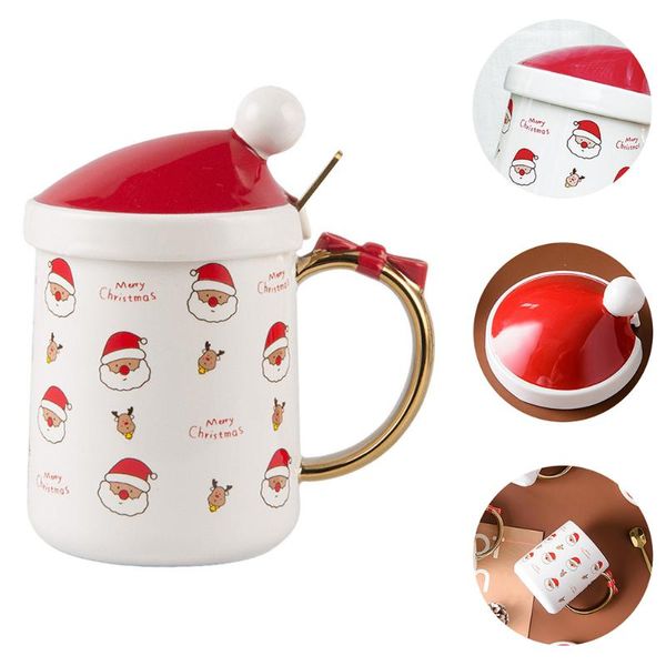 

mugs 1 set christmas water mug kit ceramic cup coffee milk with spoon