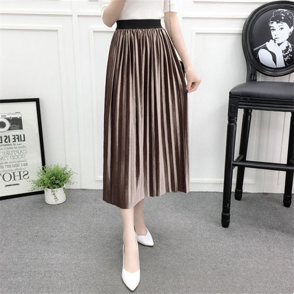 

skirts womens winter plus size high waist a line vintage soft casual black streetwear autumn fashion midi skirt saia 3xl 210319
