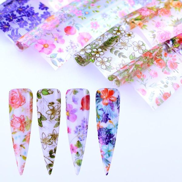 

10pcs xmas flower leopard lace pattern for nail sticker 3d laser glitter christmas art transfer foils 2021 year gift1, Black