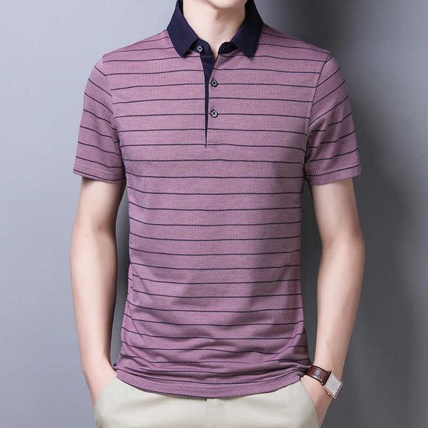 

ymwmhu men striped polo shirt cotton short sleeve man shirts summer office clothes casual polo shirt men 210707, White;black