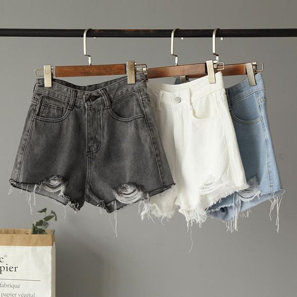 

special offer rushed cotton shorts short jeans personality, temperament, versatile, korean version, waist, jeans, women's, White;black