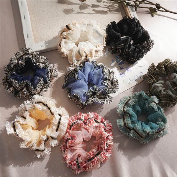 

teenage girls hair accessories tie hairbands bands headbands childrens mesh lace ring jewelry princess scrunchies b8191, Slivery;white