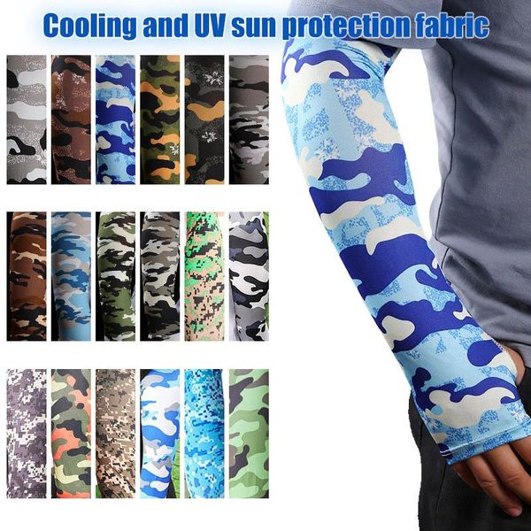 

elbow & knee pads 1 pair sports arm sleeves on hand sun uv protection cycling fishing running ice silk long tattoo sleeve anti-sunburn cuff, Black;gray