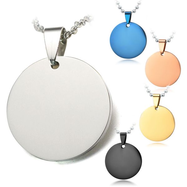 

round pet stainless cat dog brand titanium steel metal tag tourist area scenic spot souvenir jewelry