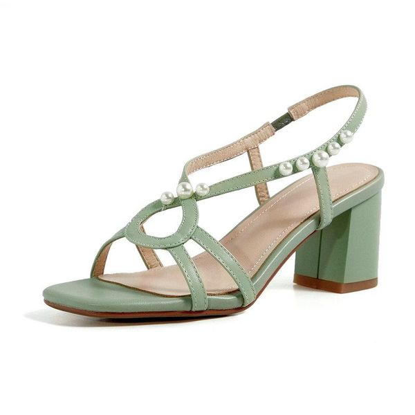 

fashion genuien leather pearl women's sandals elegant high heels pumps female summer party prom shoes woman, Black