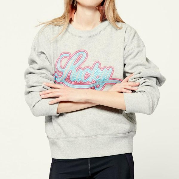 

women's hoodies & sweatshirts 100% cotton 2021 autumn round neck hoodie long-sleeved letter sweatshirt sports women, Black