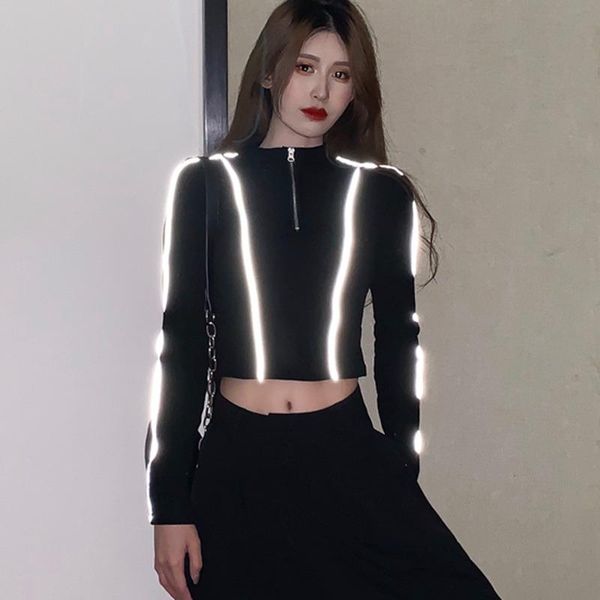 

women's t-shirt jlong fashion long sleeve t shirt women casual half turtleneck slim shirts, White