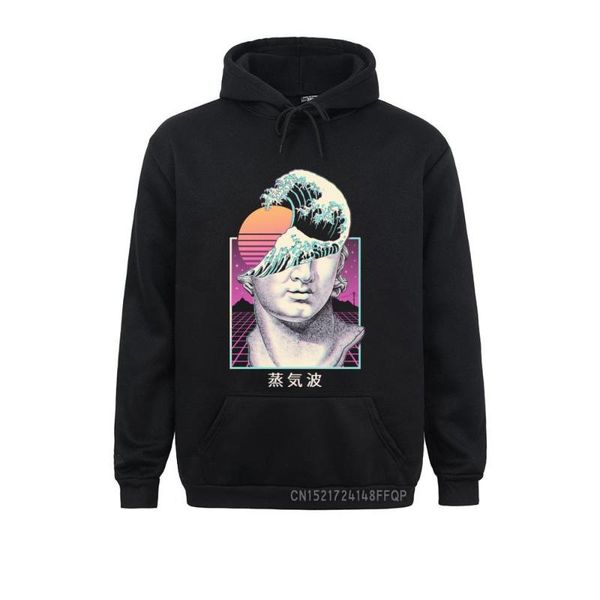 

men's hoodies & sweatshirts vapor wave pullover for men great vaporwave funny long sleeve sweatshirt mother day pocket harajuku coats s, Black