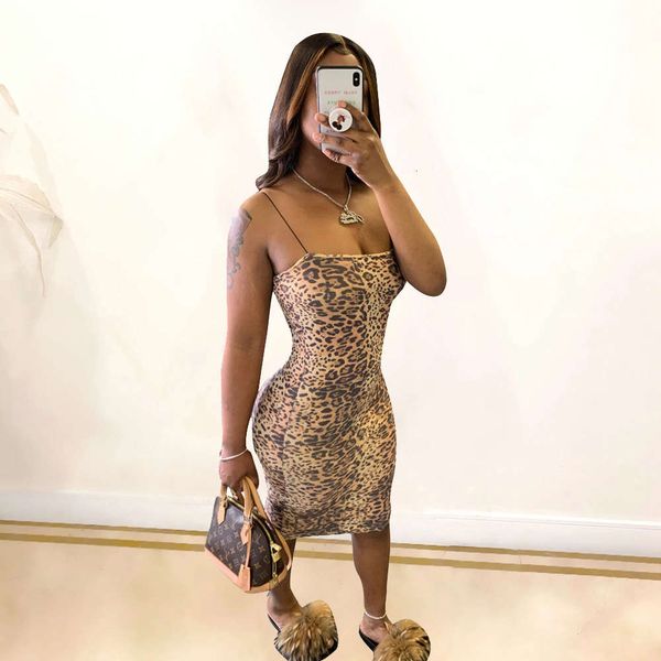 

suspender sleeveless dress women's new summer 2021 leopard print bra skirt, White