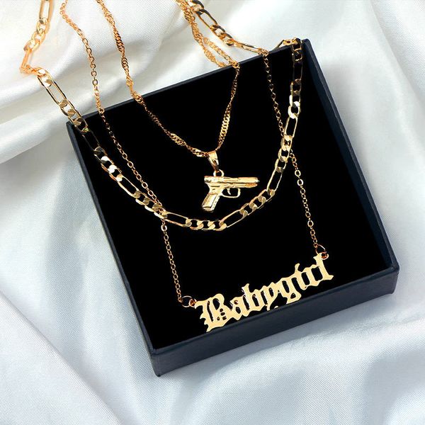 

necklaces pendants just feel gold silver color babygirl letter pendant for women multilayer butterfly clavicle chain jewelry gift