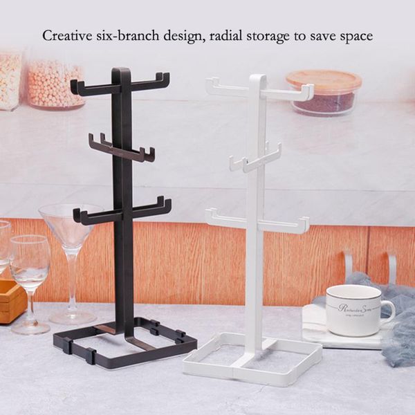 

kitchen storage & organization cup holder tanding large capacity rack draining for mug teacup coffee/white home