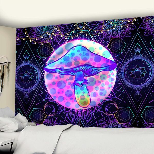 

tapestries illusory art mushroom tapestry wall hanging bohemian hippie ins tapiz bedside witchcraft home room decor