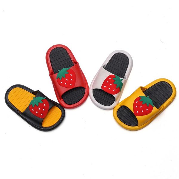 

slipper cute kids boy and girl slippers beach sandals fruit slides, Black;grey