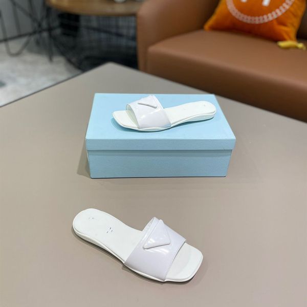 

slippers high end european 2021 summer new flat heel cowhide open toe one line simple women's shoes square fashion slippers zly, Black