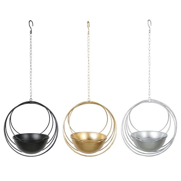 

planters & pots geometric metal iron plant hanger hanging basket ceiling planter flower pot holder garden balcony decoration