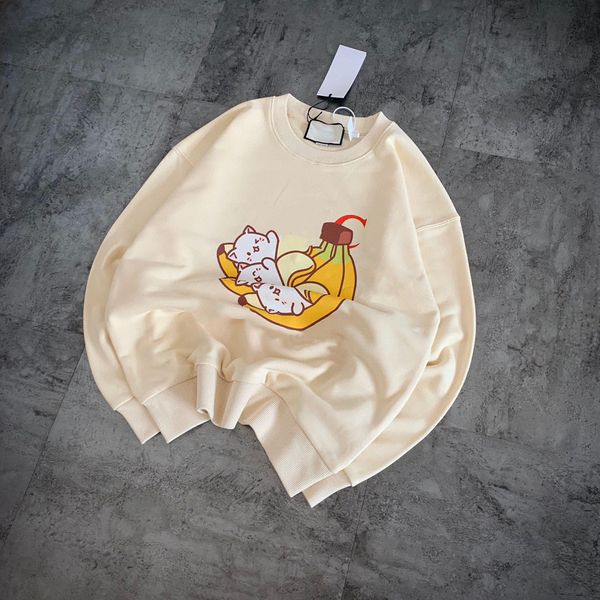 

design clothing 21 autumn round neck sweater banana pullover japanese animation joint print long sleeve qingdao, Black