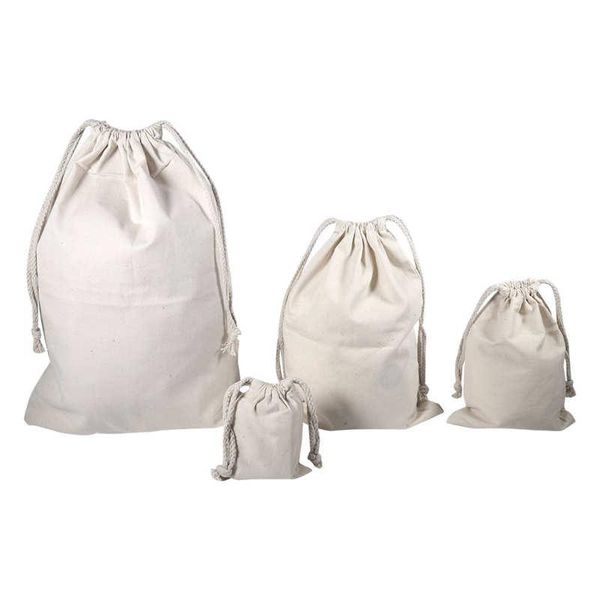 

gift wrap boxes household plain cotton drawstring storage laundry sack stuff bag for travel home use christmas party favors kids
