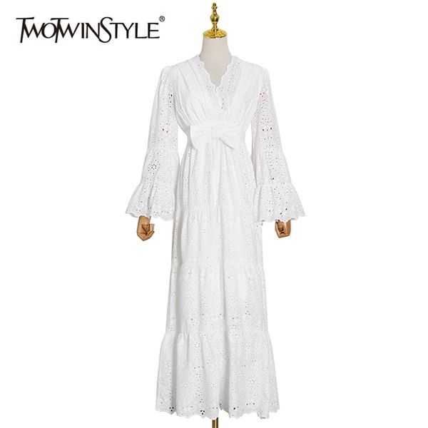 

elegant bowknot lace dress for women v neck long sleeve high waist maxi dresses female fashion clothing 210520, Black;gray