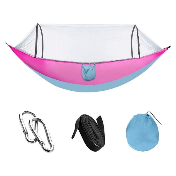 

camp furniture camping hammock with net lightweight double single 2 carabiners portable hammocks for outdoor hiking