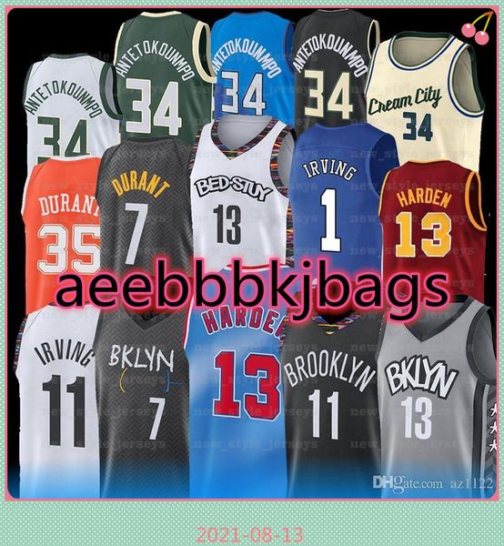 

7 kevin 11 kyrie jersey giannis irving antetokounmpo durant 13 harden ncaa men basketball jerseys 2022 new stitched, Black;red
