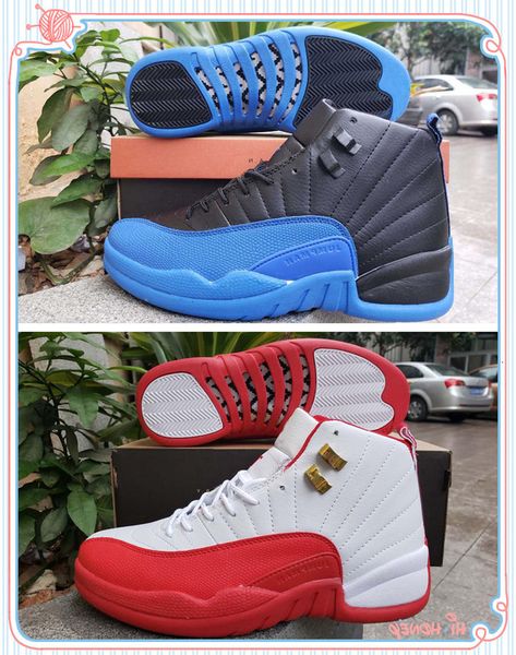 

12 fiba white university red men basketball shoes good quality 12s game royal black mens sneakers