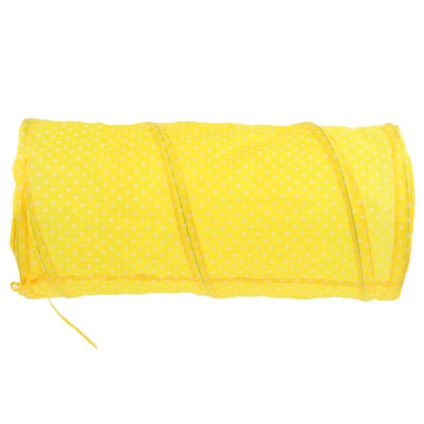 

cat toys pet yellow / orange collapsible tunnel kitten self entertaining toy